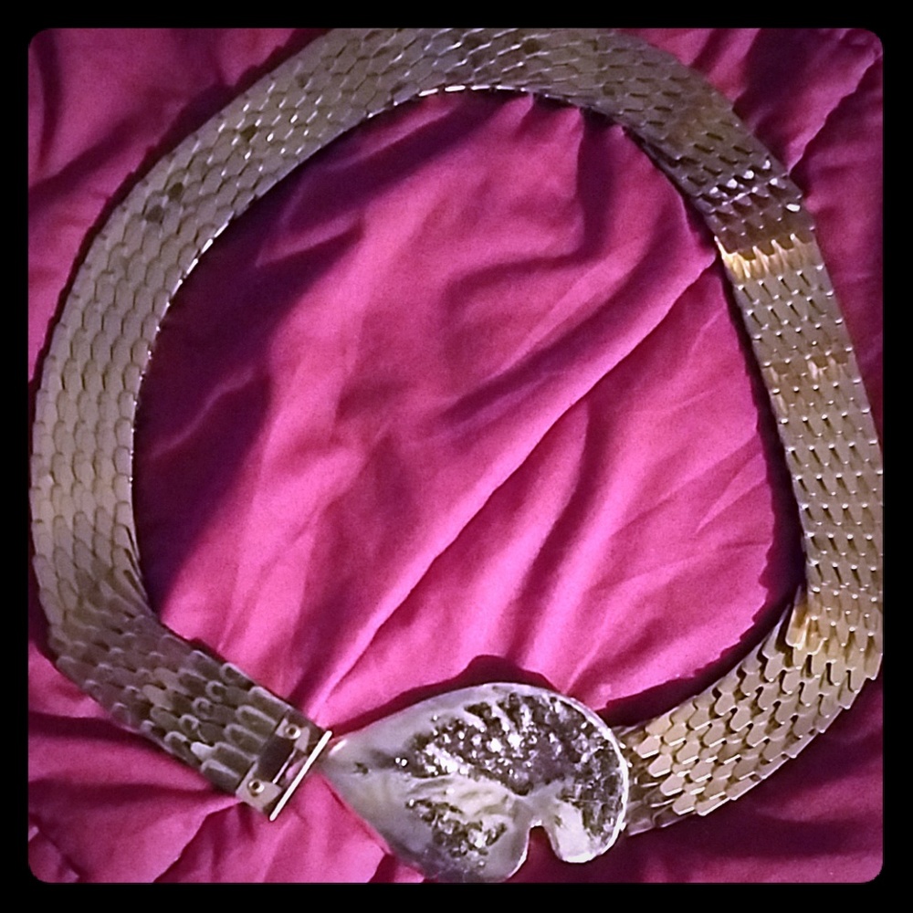 Chico's Gold Plated Feather & Leaf Belt S. NWOT